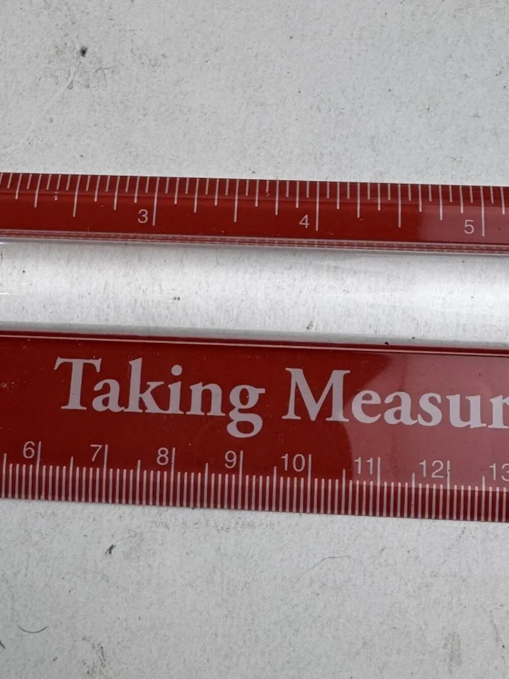 affiliated monitors red 8 inch magnifying bar ruler desk paperweight new nos